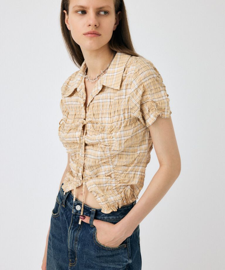 MOUSSY「SHIRRING RIBBON シャツ」|シャツ・ブラウス|ORG