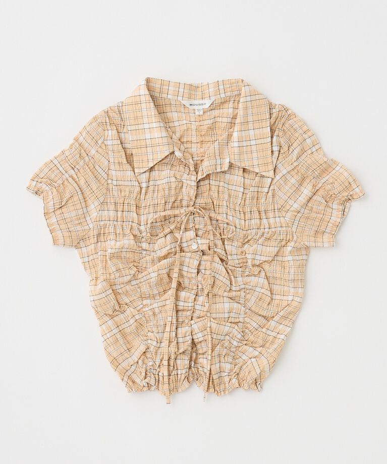 MOUSSY「SHIRRING RIBBON シャツ」|シャツ・ブラウス|