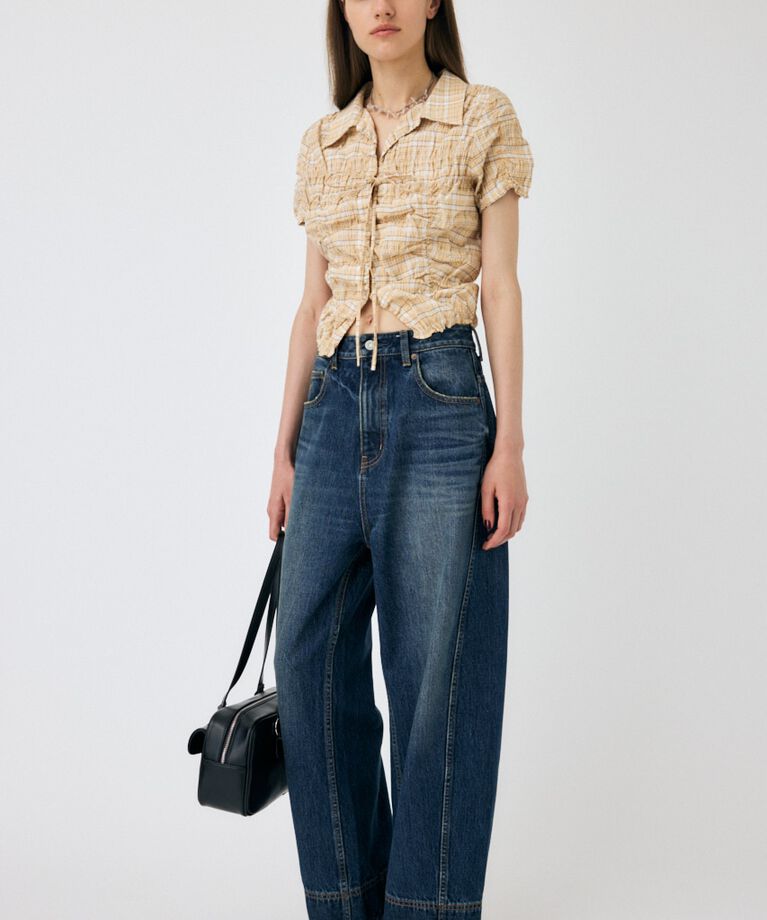 MOUSSY「SHIRRING RIBBON シャツ」|シャツ・ブラウス|
