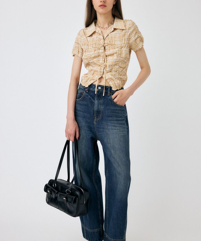 MOUSSY「SHIRRING RIBBON シャツ」|シャツ・ブラウス|