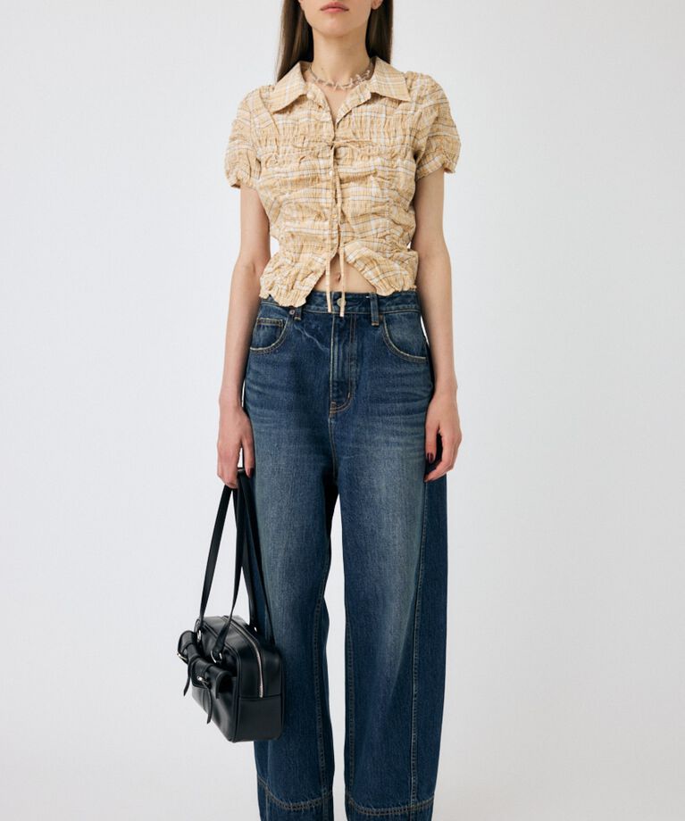 MOUSSY「SHIRRING RIBBON シャツ」|シャツ・ブラウス|