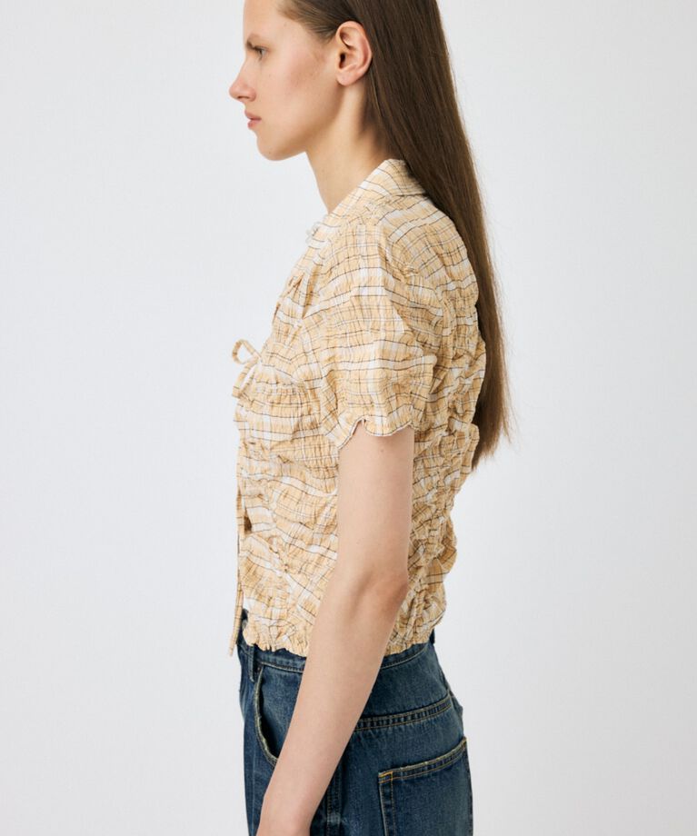 MOUSSY「SHIRRING RIBBON シャツ」|シャツ・ブラウス|