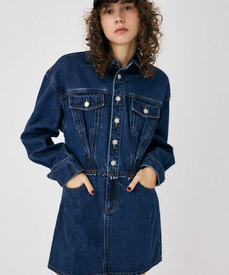MOUSSY「WAIST TUCK REMAKE ミニドレス」|ワンピース|BLU