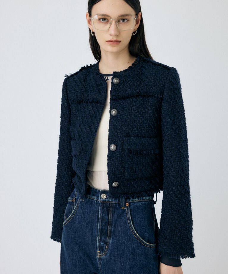 MOUSSY「COMPACT TWEED ジャケット」|その他|NVY