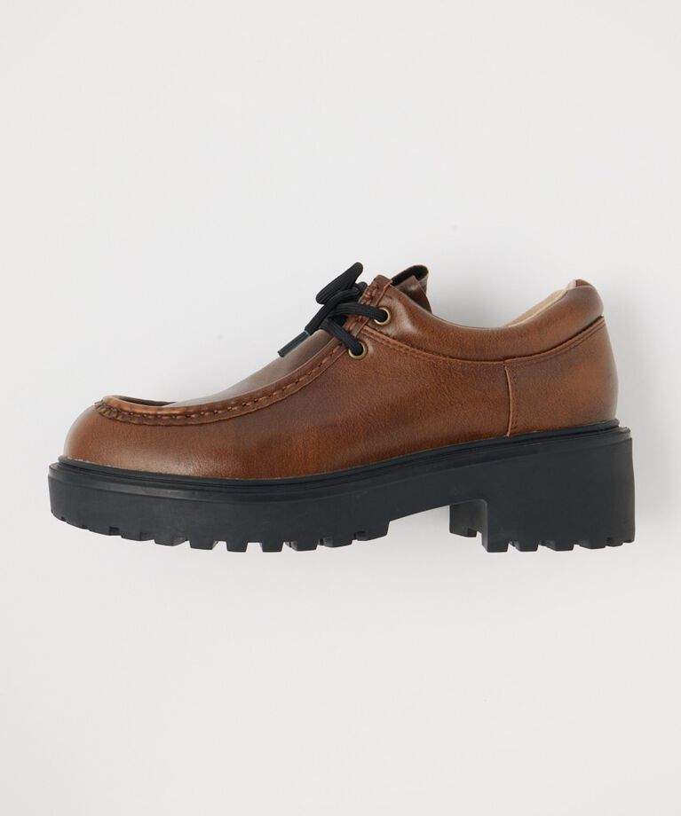 MOUSSY「CHUNK SOLE レースアップシューズ」|ローファー|BRN