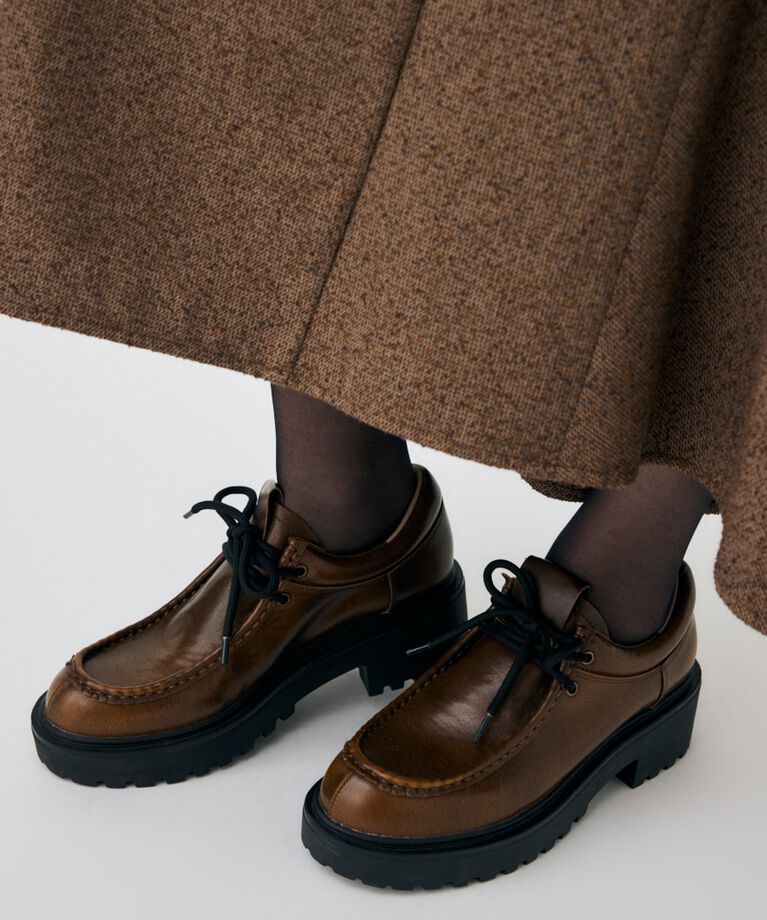 MOUSSY「CHUNK SOLE レースアップシューズ」|ローファー|
