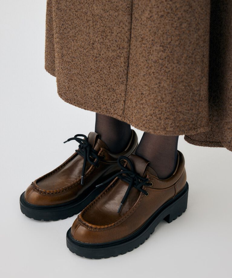 MOUSSY「CHUNK SOLE レースアップシューズ」|ローファー|