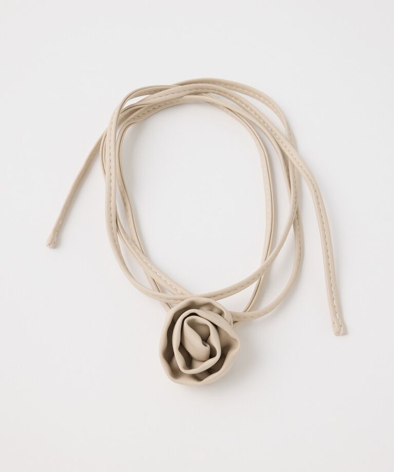 MOUSSY「ROSE CORSAGE リボン」|ネックレス|L/BEG1