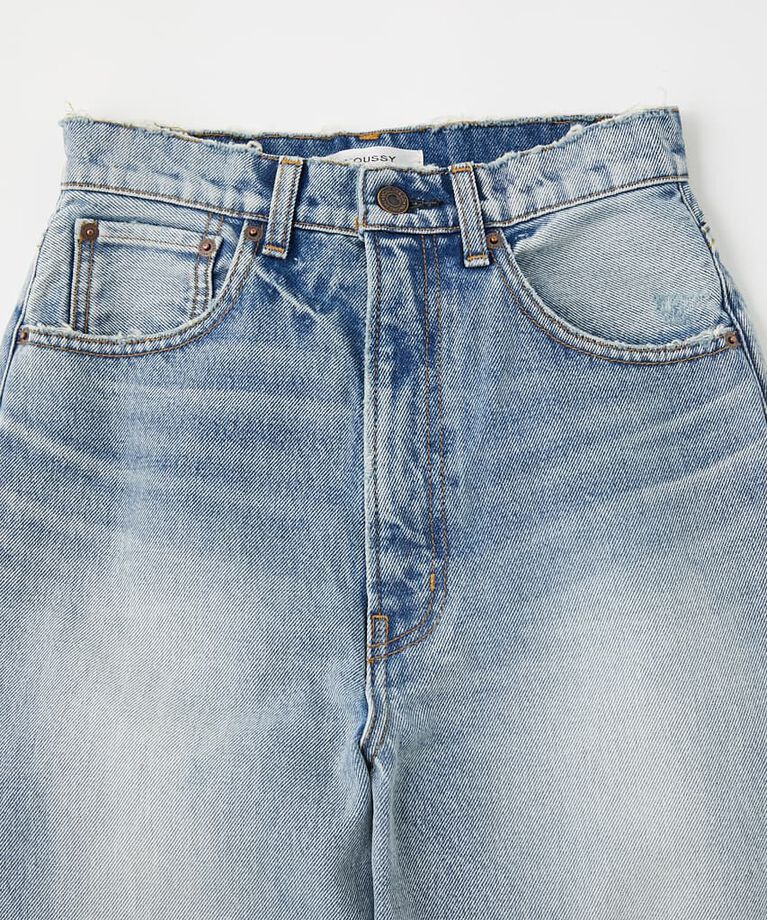 MOUSSY「HW DAMAGE LOOSE STRAIGHT」|デニム|