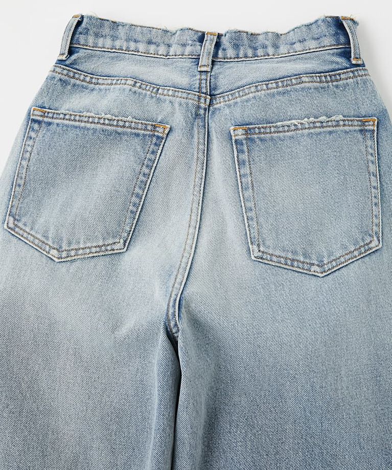 MOUSSY「HW DAMAGE LOOSE STRAIGHT」|デニム|