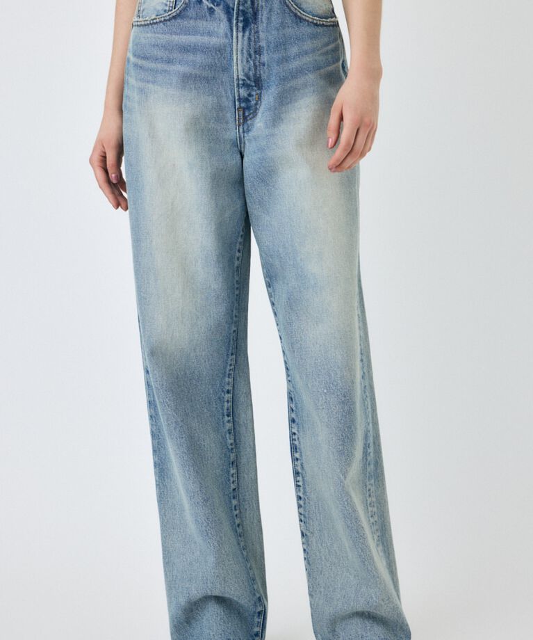 MOUSSY「HW DAMAGE LOOSE STRAIGHT」|デニム|