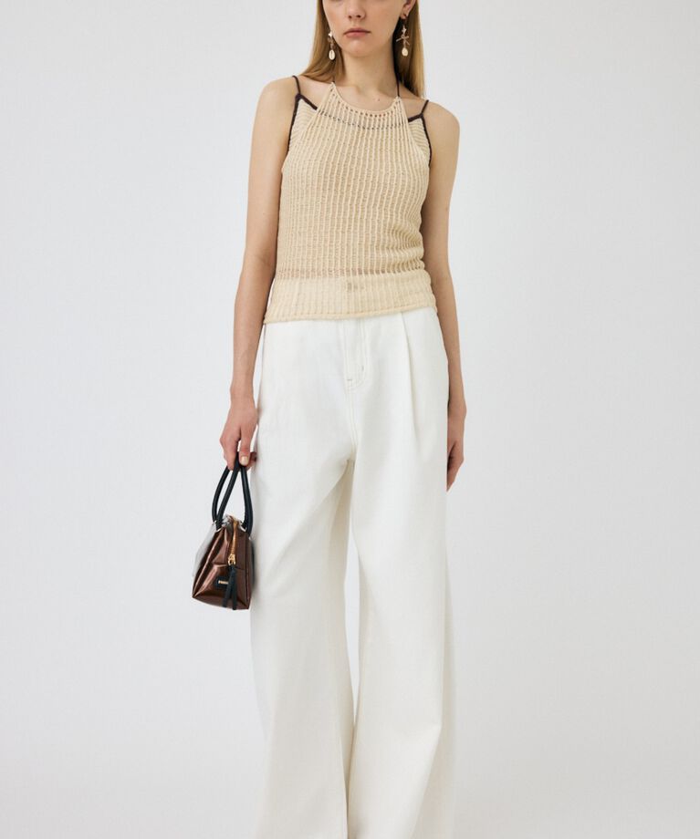 MOUSSY「WAVY TUCK BAGGY」|デニム|O/WHT1