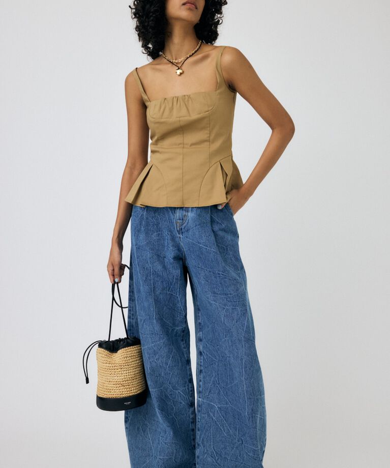 MOUSSY「WAVY TUCK BAGGY」|デニム|