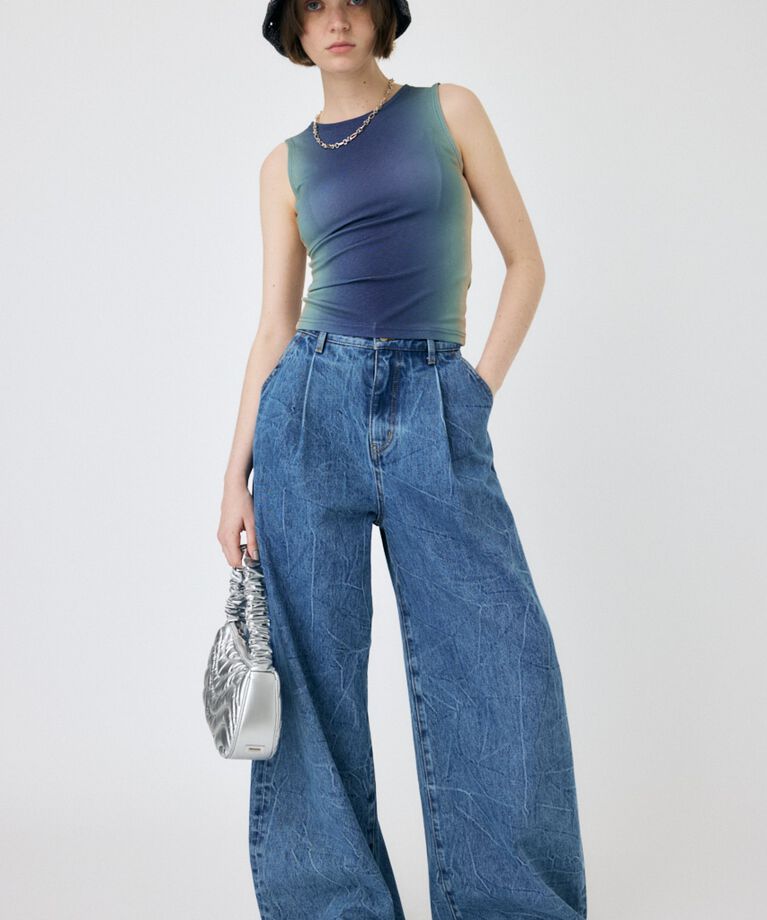 MOUSSY「WAVY TUCK BAGGY」|デニム|