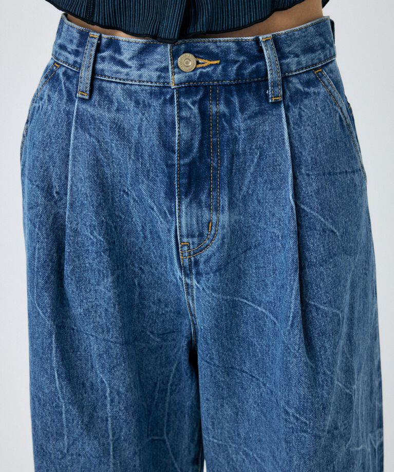 MOUSSY「WAVY TUCK BAGGY」|デニム|