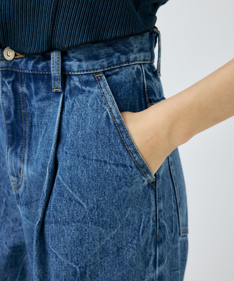 MOUSSY「WAVY TUCK BAGGY」|デニム|