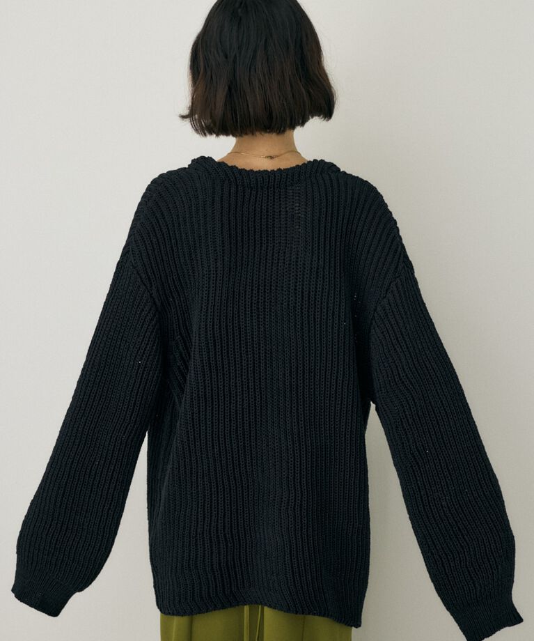 MOUSSY「メランジニットカーディガン　コットン×リサイクルポリエステル混」|カーディガン|