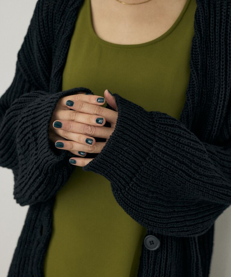 MOUSSY「メランジニットカーディガン　コットン×リサイクルポリエステル混」|カーディガン|