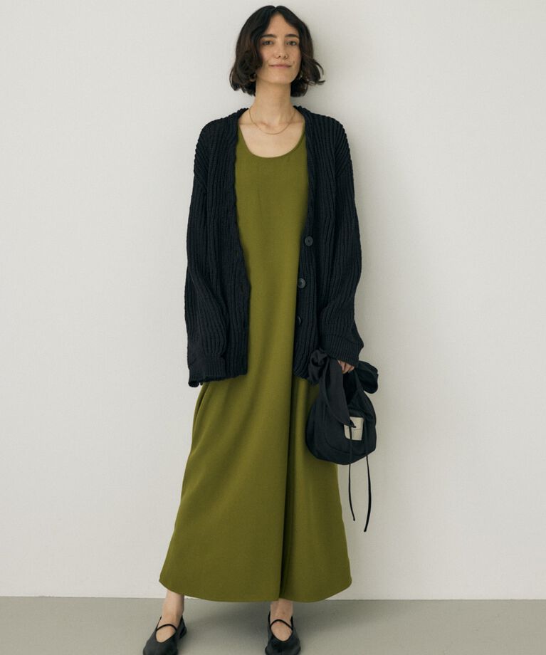 MOUSSY「メランジニットカーディガン　コットン×リサイクルポリエステル混」|カーディガン|