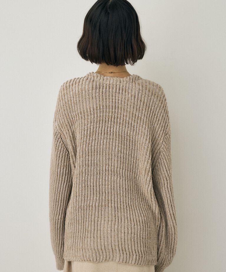 MOUSSY「メランジニットカーディガン　コットン×リサイクルポリエステル混」|カーディガン|