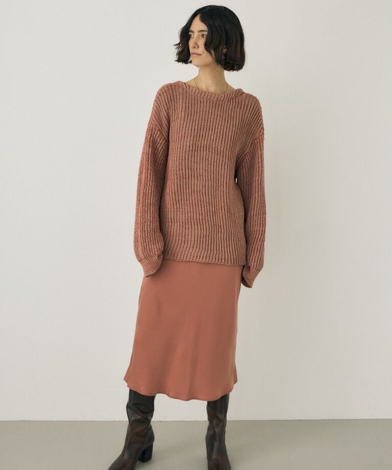 MOUSSY「メランジニットカーディガン　コットン×リサイクルポリエステル混」|カーディガン|
