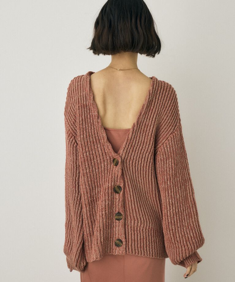 MOUSSY「メランジニットカーディガン　コットン×リサイクルポリエステル混」|カーディガン|