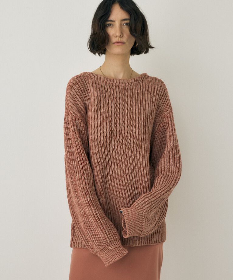 MOUSSY「メランジニットカーディガン　コットン×リサイクルポリエステル混」|カーディガン|