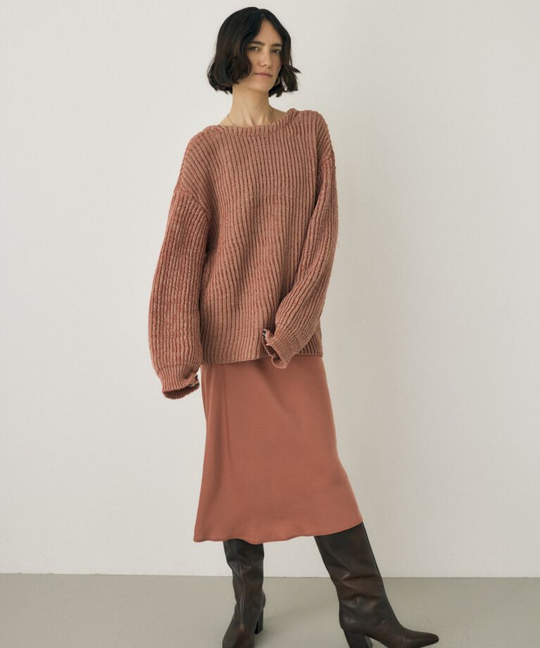 MOUSSY「メランジニットカーディガン　コットン×リサイクルポリエステル混」|カーディガン|