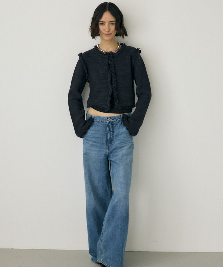 MOUSSY「ツイードニットジャケット　オーガニックコットン使用」|カーディガン|