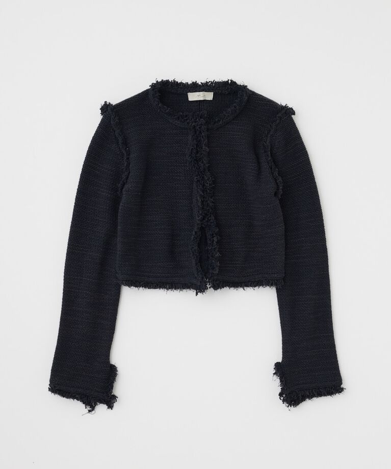 MOUSSY「ツイードニットジャケット　オーガニックコットン使用」|カーディガン|