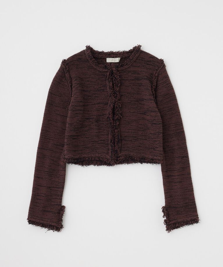 MOUSSY「ツイードニットジャケット　オーガニックコットン使用」|カーディガン|
