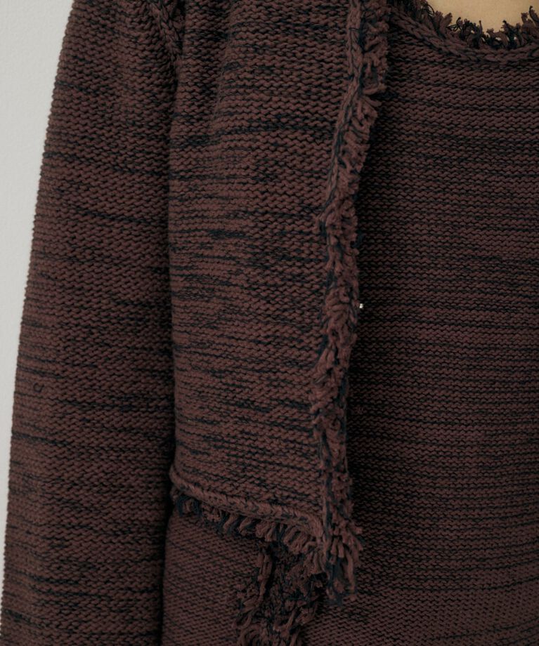 MOUSSY「ツイードニットジャケット　オーガニックコットン使用」|カーディガン|