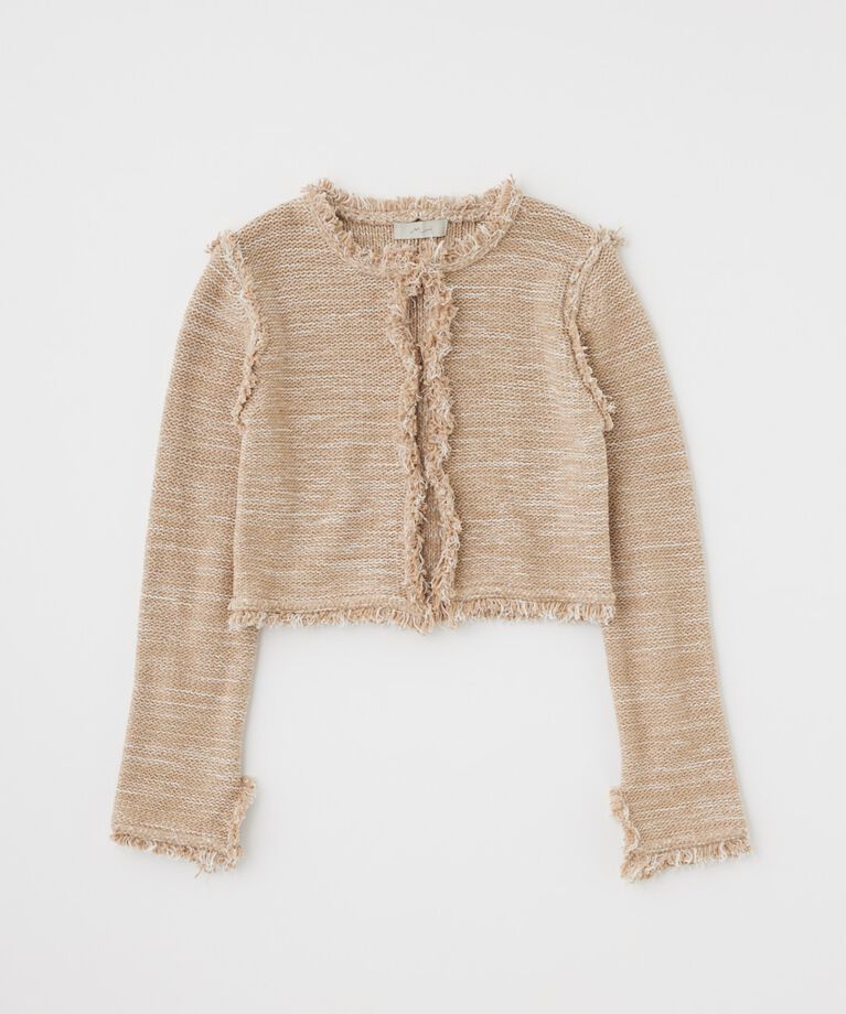 MOUSSY「ツイードニットジャケット　オーガニックコットン使用」|カーディガン|