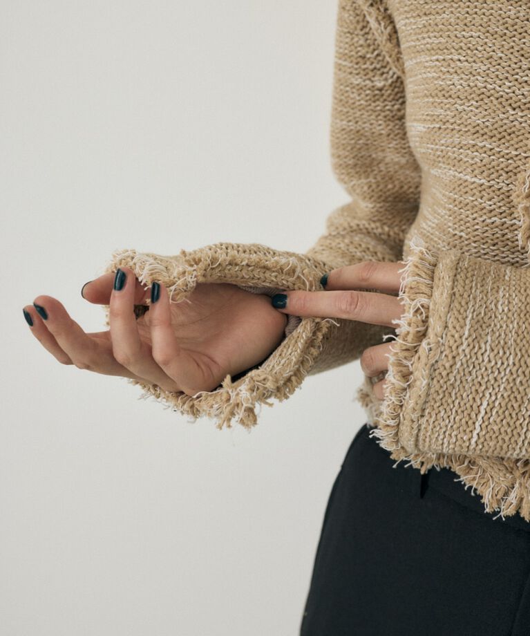MOUSSY「ツイードニットジャケット　オーガニックコットン使用」|カーディガン|
