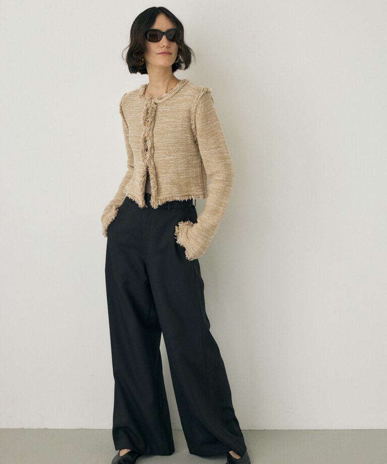 MOUSSY「ツイードニットジャケット　オーガニックコットン使用」|カーディガン|