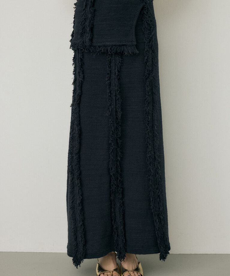 MOUSSY「ツイードニットスカート　オーガニックコットン使用」|スカート|BLK