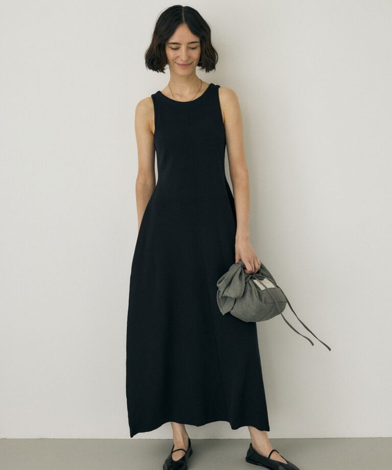 MOUSSY「ノースリーブニットワンピース　オーガニックコットン使用」|ワンピース|BLK