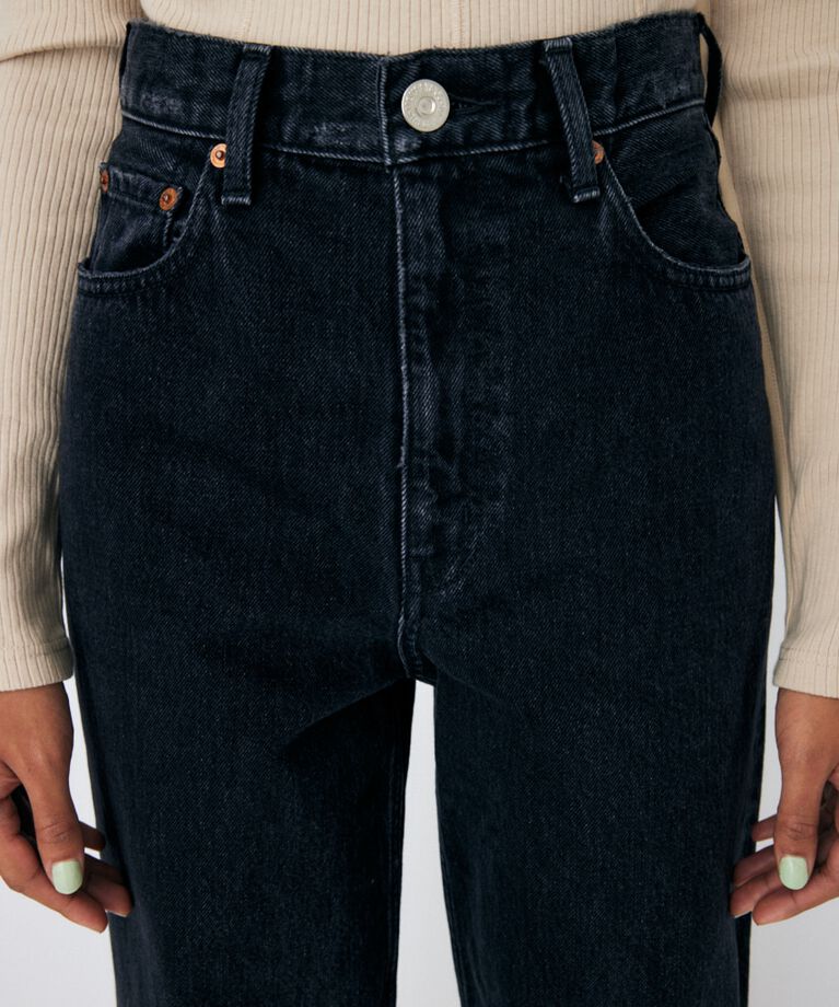 MOUSSY「HW 90S ブラックストレートデニム」|デニム|