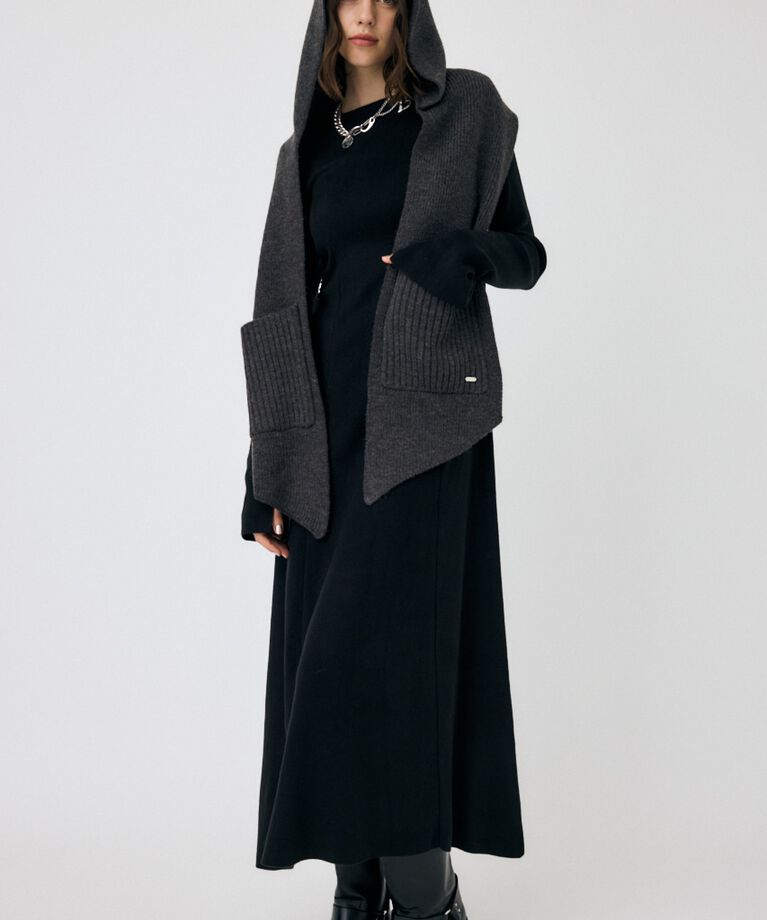 MOUSSY「WAIST RIBBON モックネックドレス」|ワンピース|