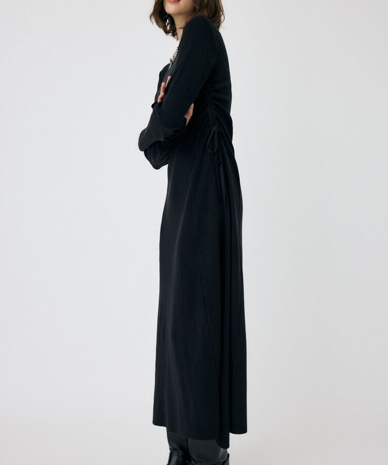 MOUSSY「WAIST RIBBON モックネックドレス」|ワンピース|