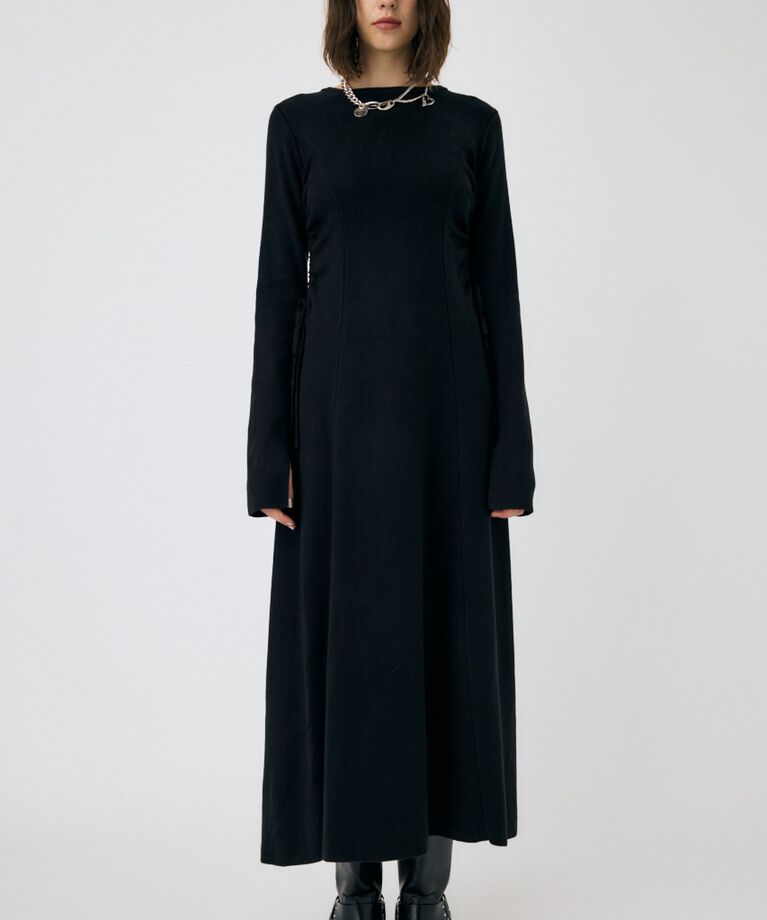 MOUSSY「WAIST RIBBON モックネックドレス」|ワンピース|