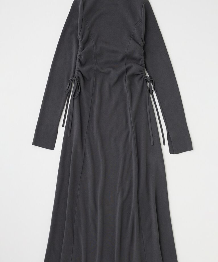 MOUSSY「WAIST RIBBON モックネックドレス」|ワンピース|