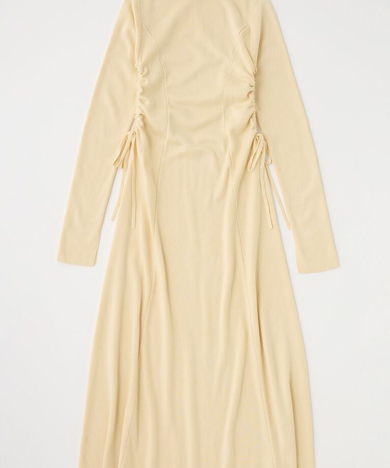MOUSSY「WAIST RIBBON モックネックドレス」|ワンピース|