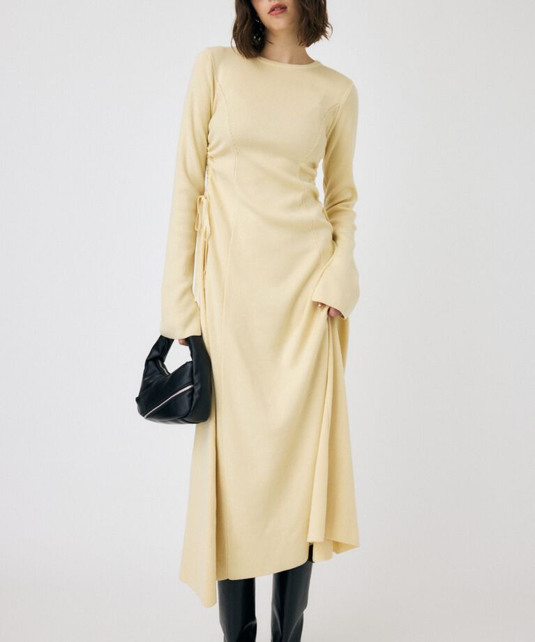 MOUSSY「WAIST RIBBON モックネックドレス」|ワンピース|