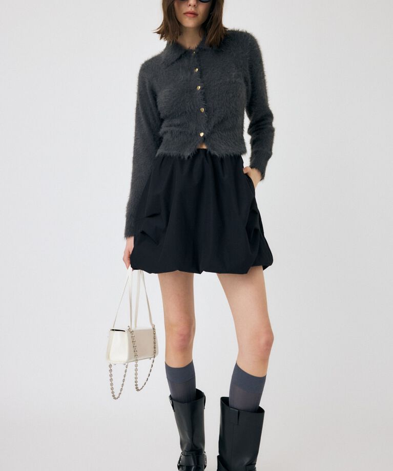 MOUSSY「HEART BUTTON フェザーカーディガン」|カーディガン|