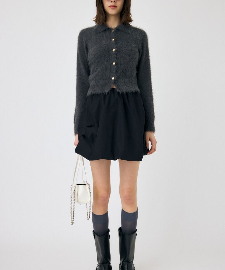 MOUSSY「HEART BUTTON フェザーカーディガン」|カーディガン|