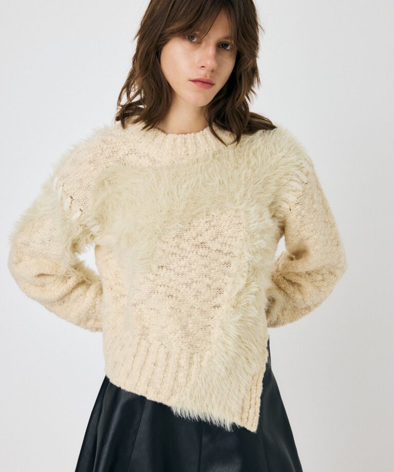 MOUSSY「INTARSIA SLIT セーター」|ニット・セーター|