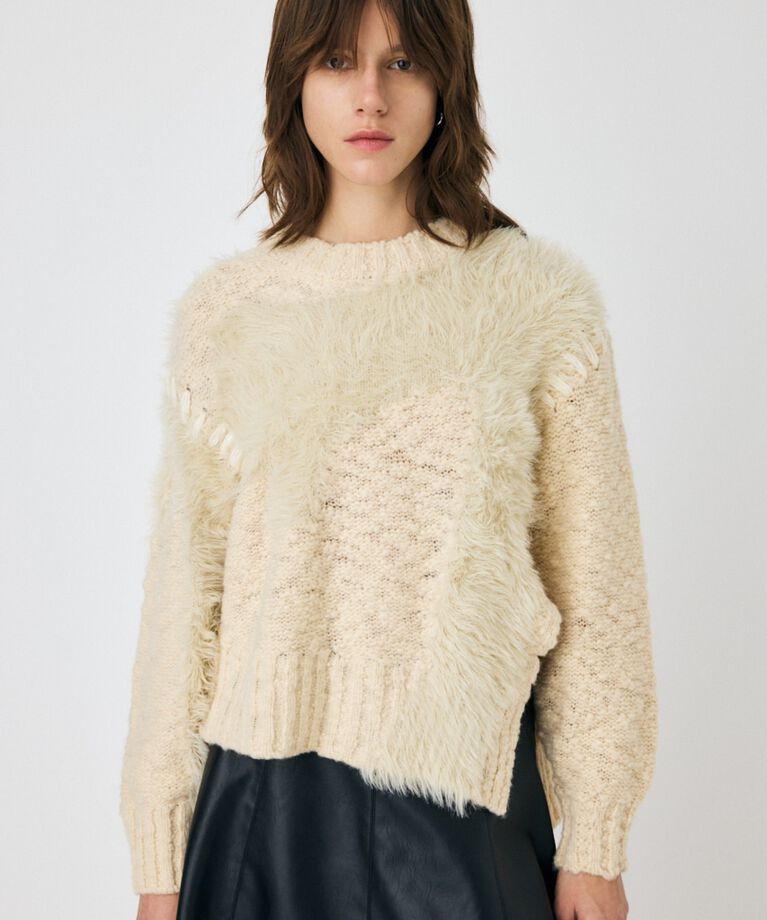MOUSSY「INTARSIA SLIT セーター」|ニット・セーター|