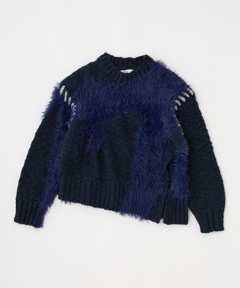 MOUSSY「INTARSIA SLIT セーター」|ニット・セーター|NVY