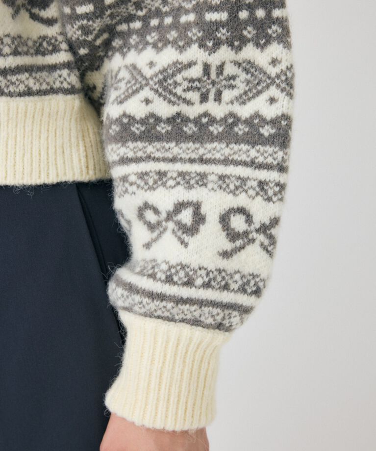 MOUSSY「RIBBON FAIR ISLE ニットカーディガン」|カーディガン|